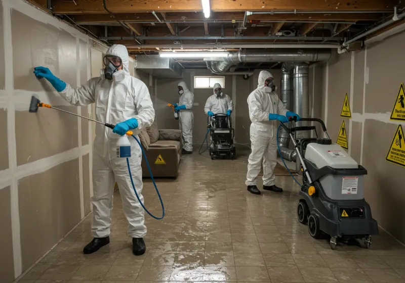 Basement Moisture Removal and Structural Drying process in West Pasco, WA